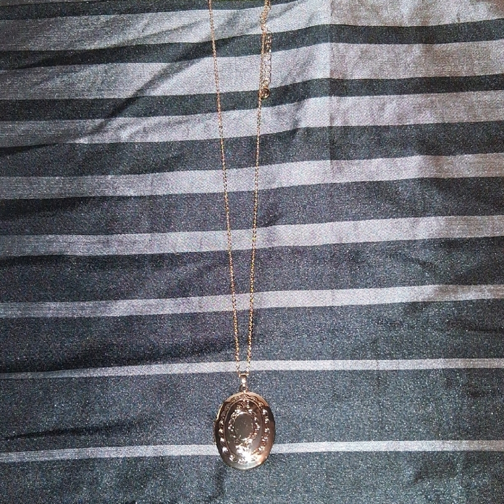 Cato Costume Locket Golden Oval Pendant Necklace . Purchase Two Items Free